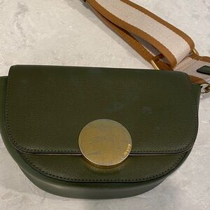 Oryany Olive Green Crossbody Bag with Gold Accent